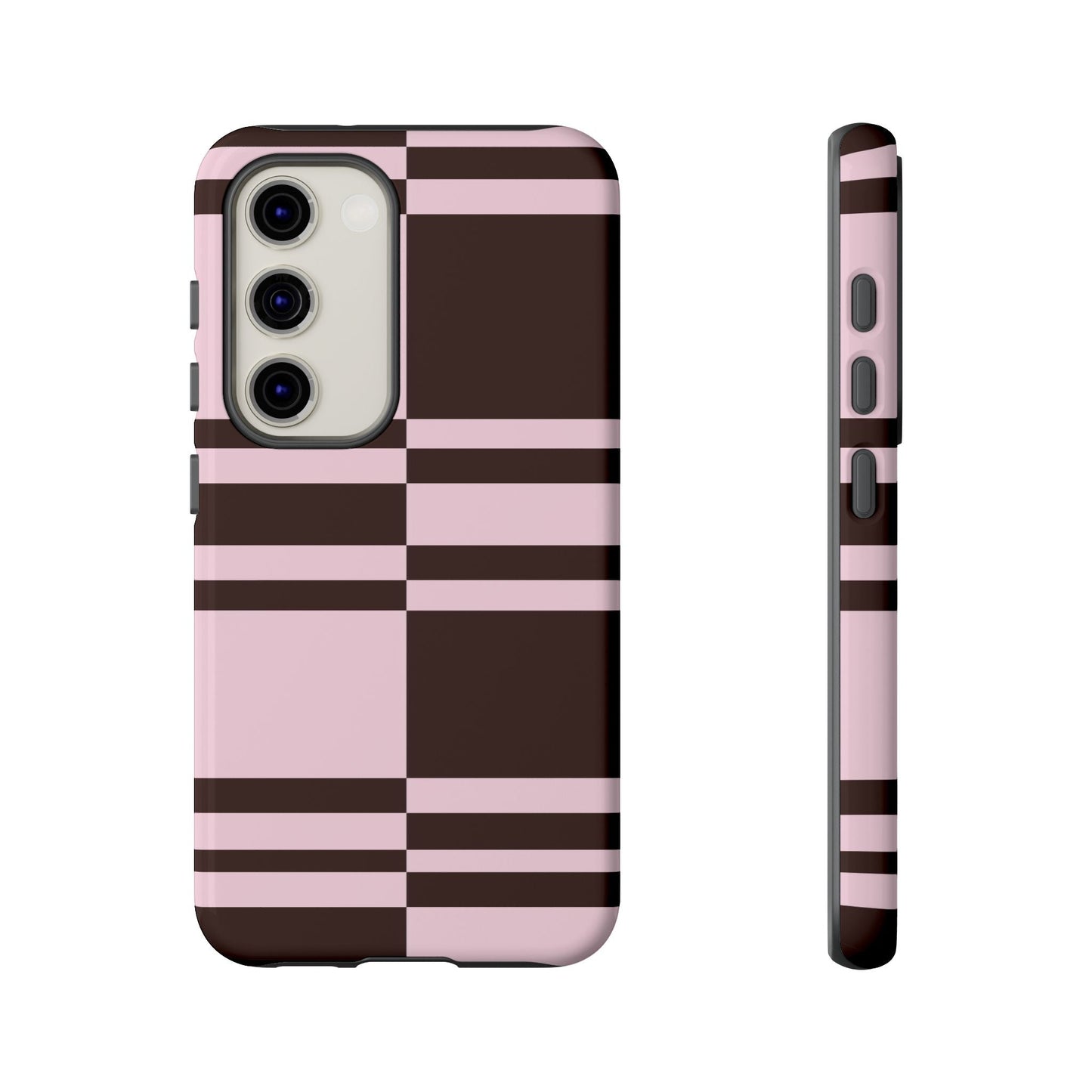 Rosé Nougat Phone Case | Pink Chocolate Plaid - SmartHomeGoodies