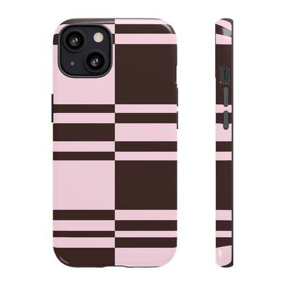 Rosé Nougat Phone Case | Pink Chocolate Plaid - SmartHomeGoodies