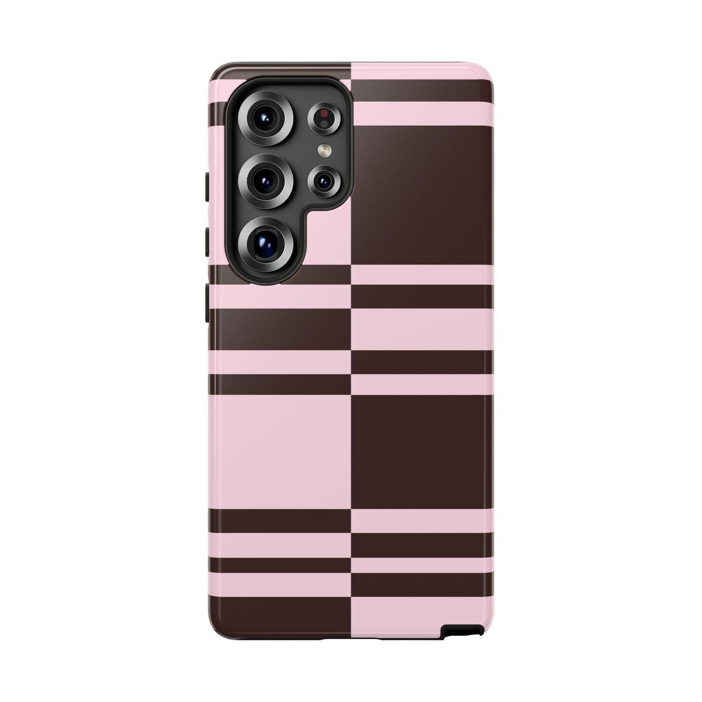 Rosé Nougat Phone Case | Pink Chocolate Plaid - SmartHomeGoodies
