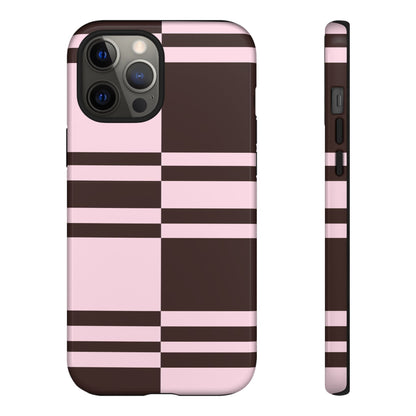 Rosé Nougat Phone Case | Pink Chocolate Plaid - SmartHomeGoodies