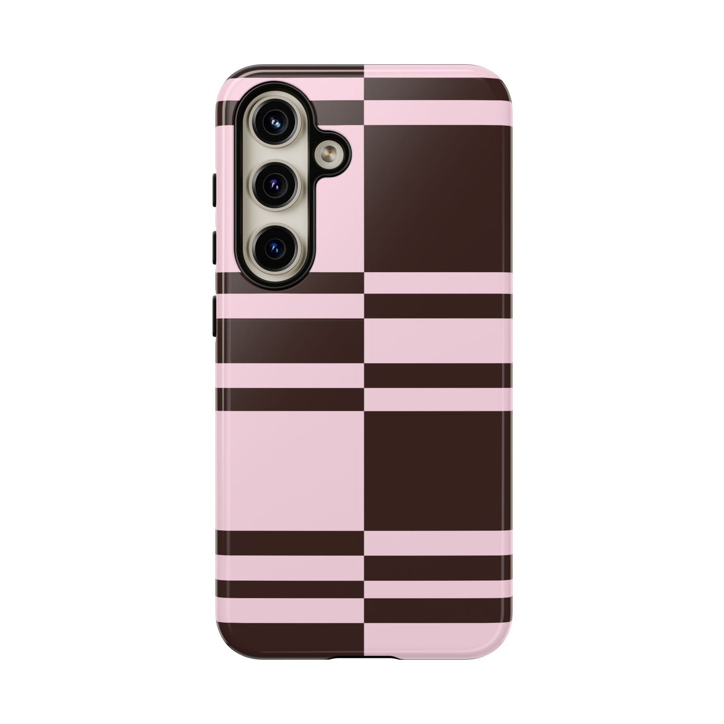 Rosé Nougat Phone Case | Pink Chocolate Plaid - SmartHomeGoodies