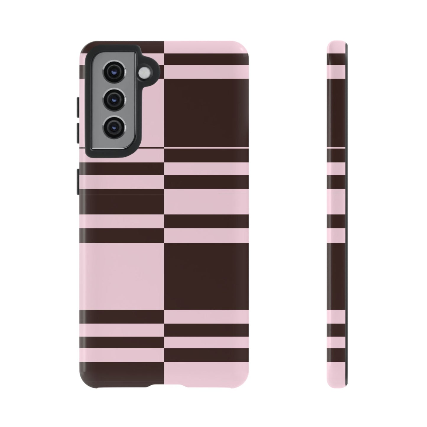 Rosé Nougat Phone Case | Pink Chocolate Plaid - SmartHomeGoodies