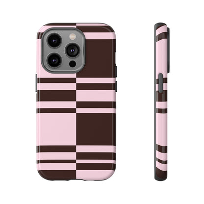 Rosé Nougat Phone Case | Pink Chocolate Plaid - SmartHomeGoodies
