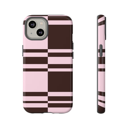 Rosé Nougat Phone Case | Pink Chocolate Plaid - SmartHomeGoodies