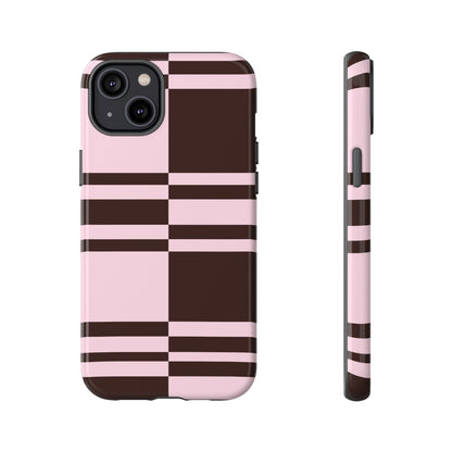 Rosé Nougat Phone Case | Pink Chocolate Plaid - SmartHomeGoodies