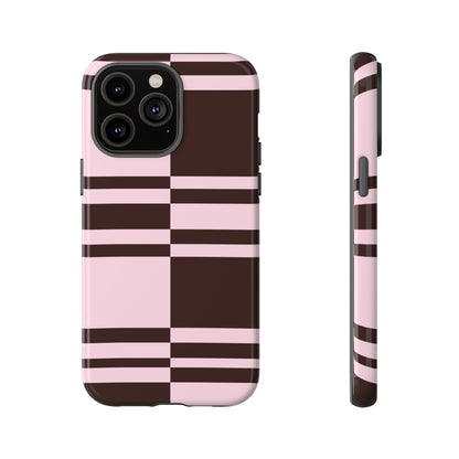 Rosé Nougat Phone Case | Pink Chocolate Plaid - SmartHomeGoodies