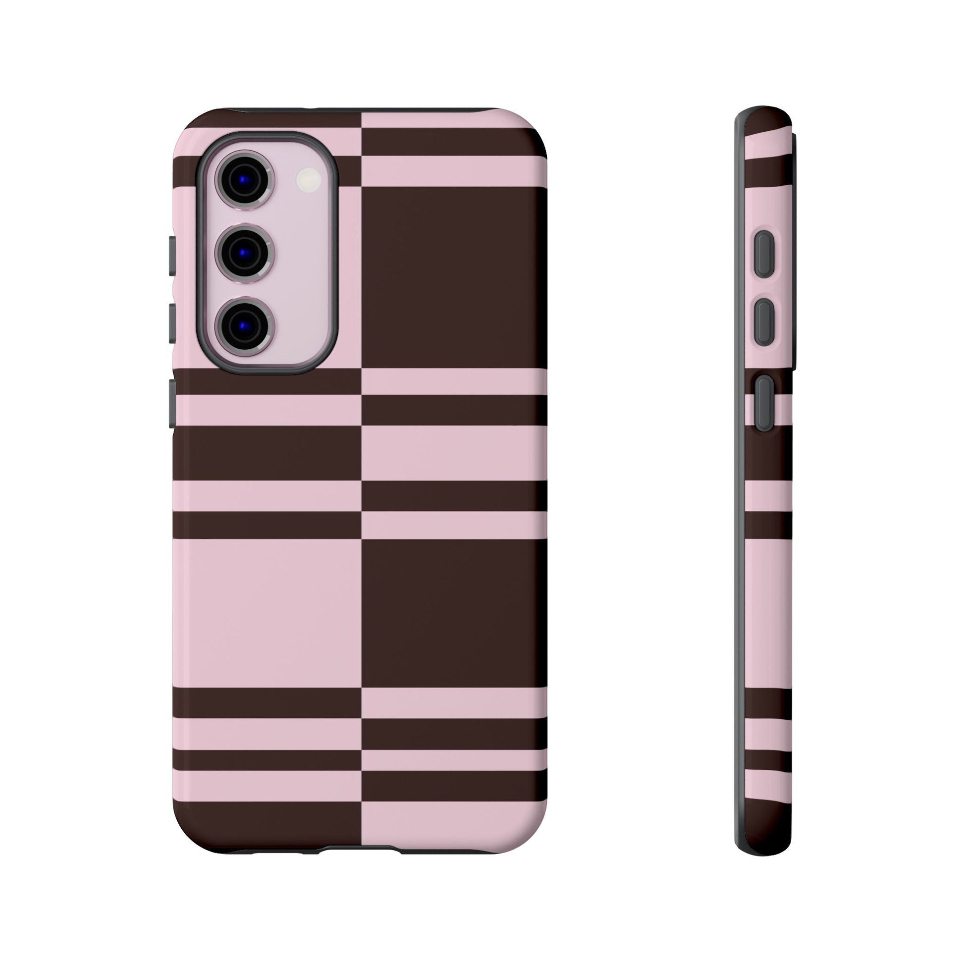 Rosé Nougat Phone Case | Pink Chocolate Plaid - SmartHomeGoodies
