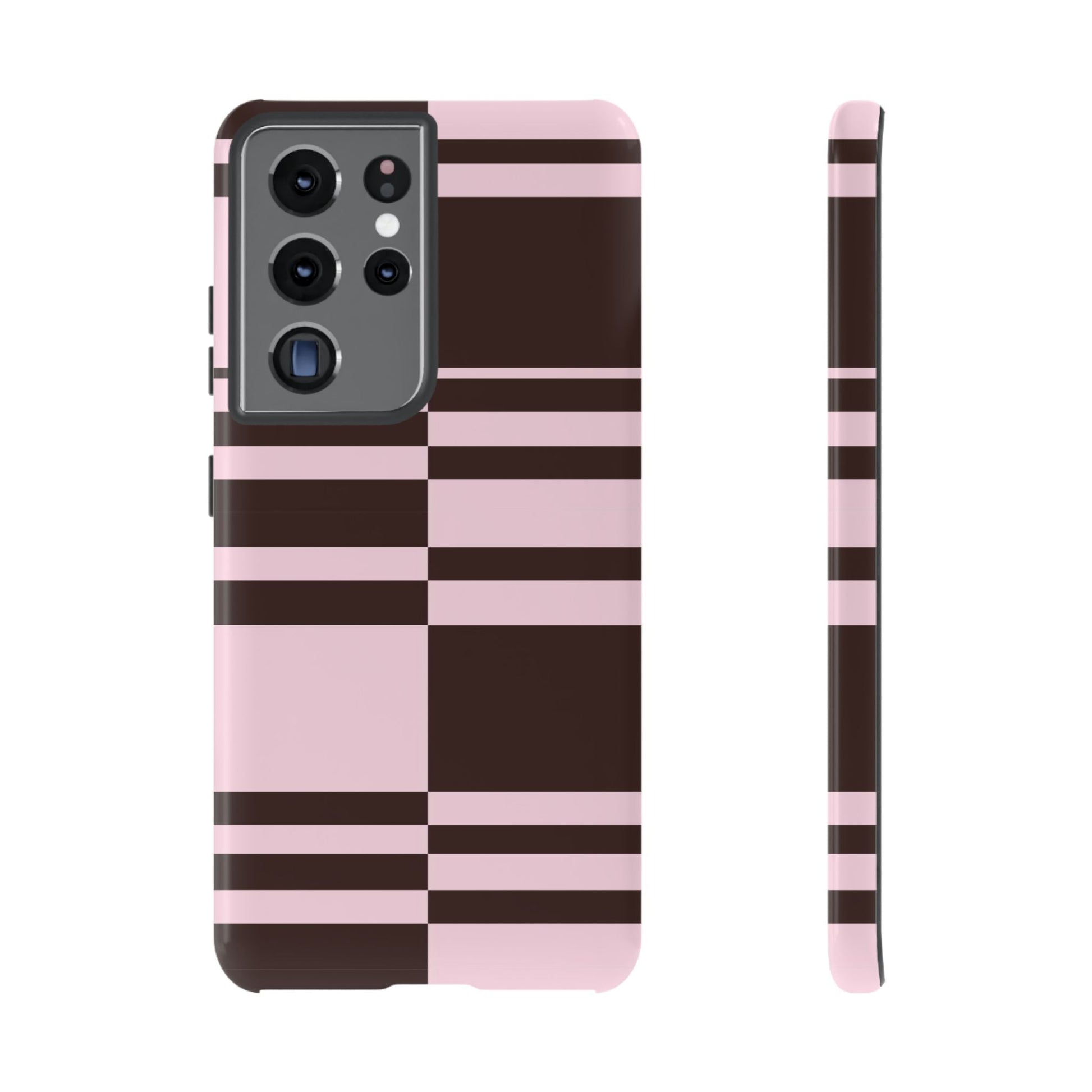 Rosé Nougat Phone Case | Pink Chocolate Plaid - SmartHomeGoodies