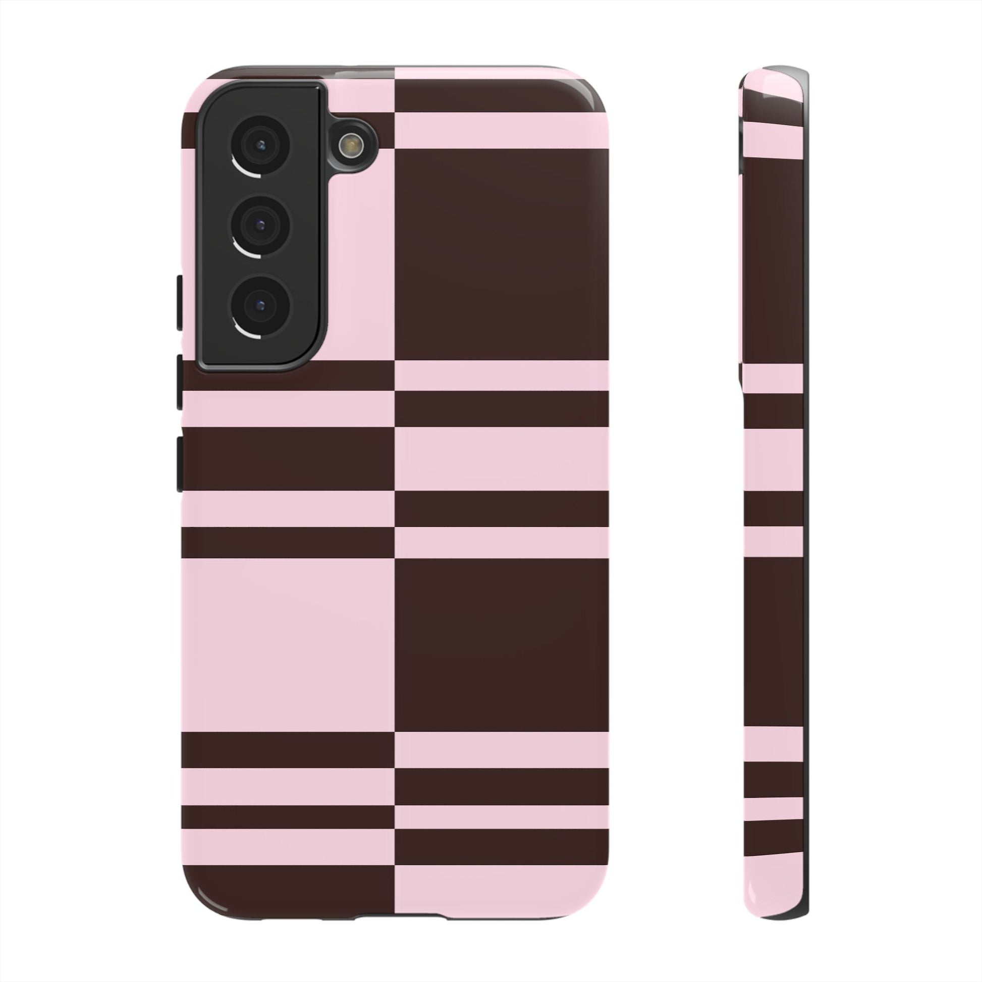 Rosé Nougat Phone Case | Pink Chocolate Plaid - SmartHomeGoodies