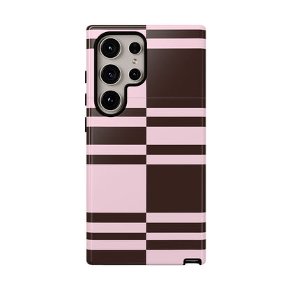 Rosé Nougat Phone Case | Pink Chocolate Plaid - SmartHomeGoodies