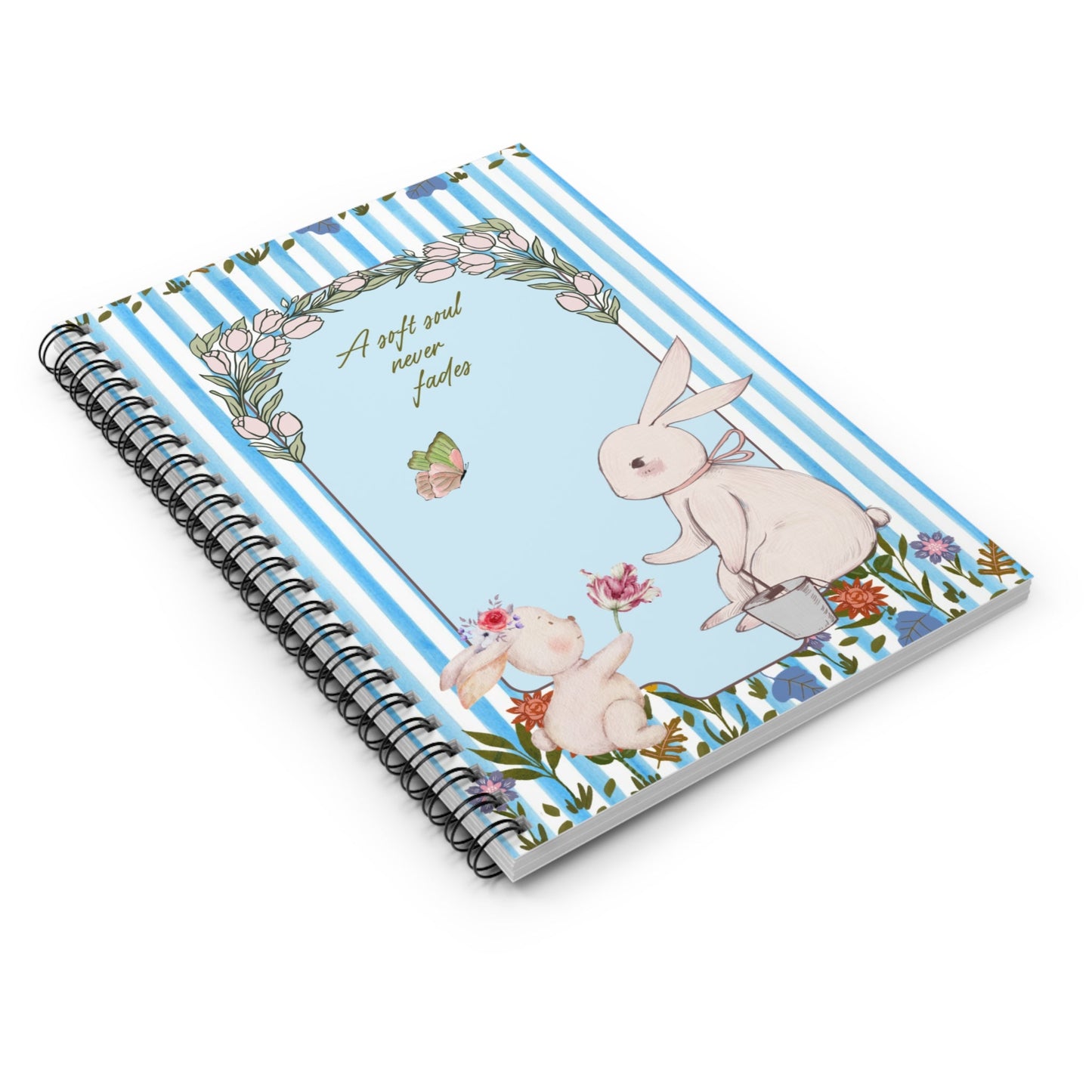 Soft Soul Floral Blue Spiral Notebook - SmartHomeGoodies