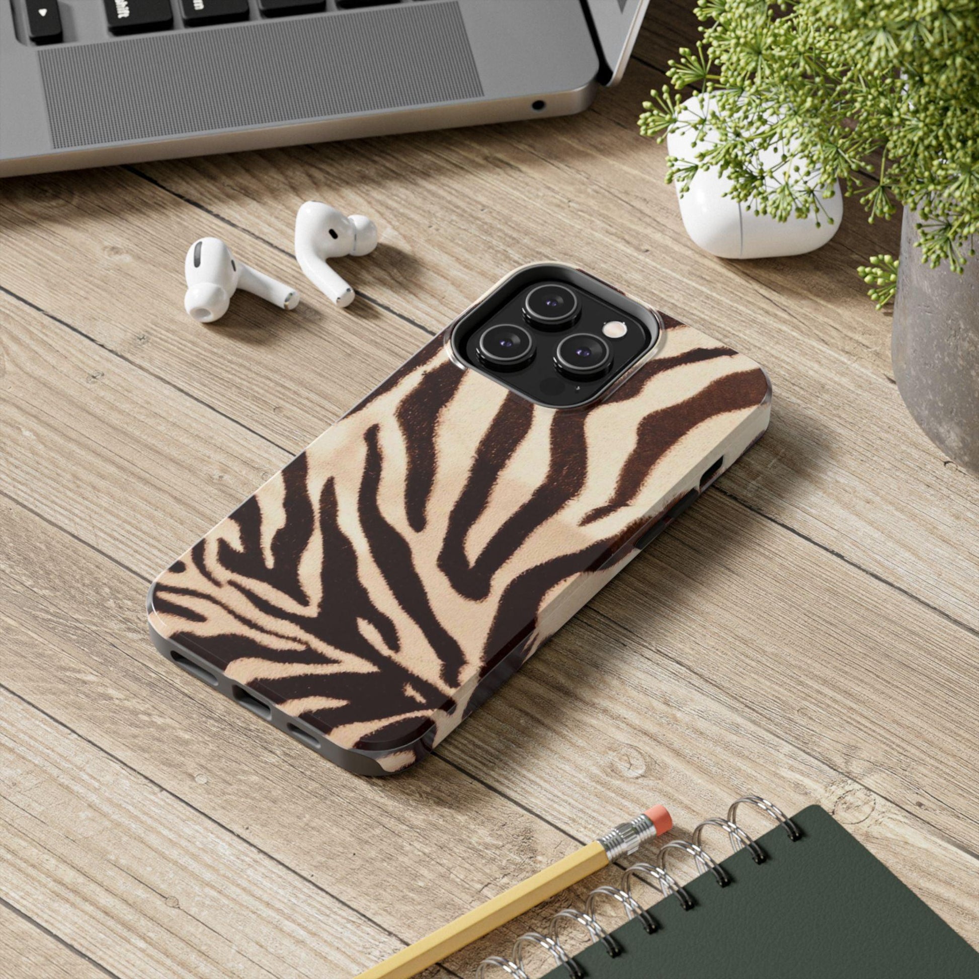 Taupe Twilights Stripe Tough iPhone Cases - SmartHomeGoodies