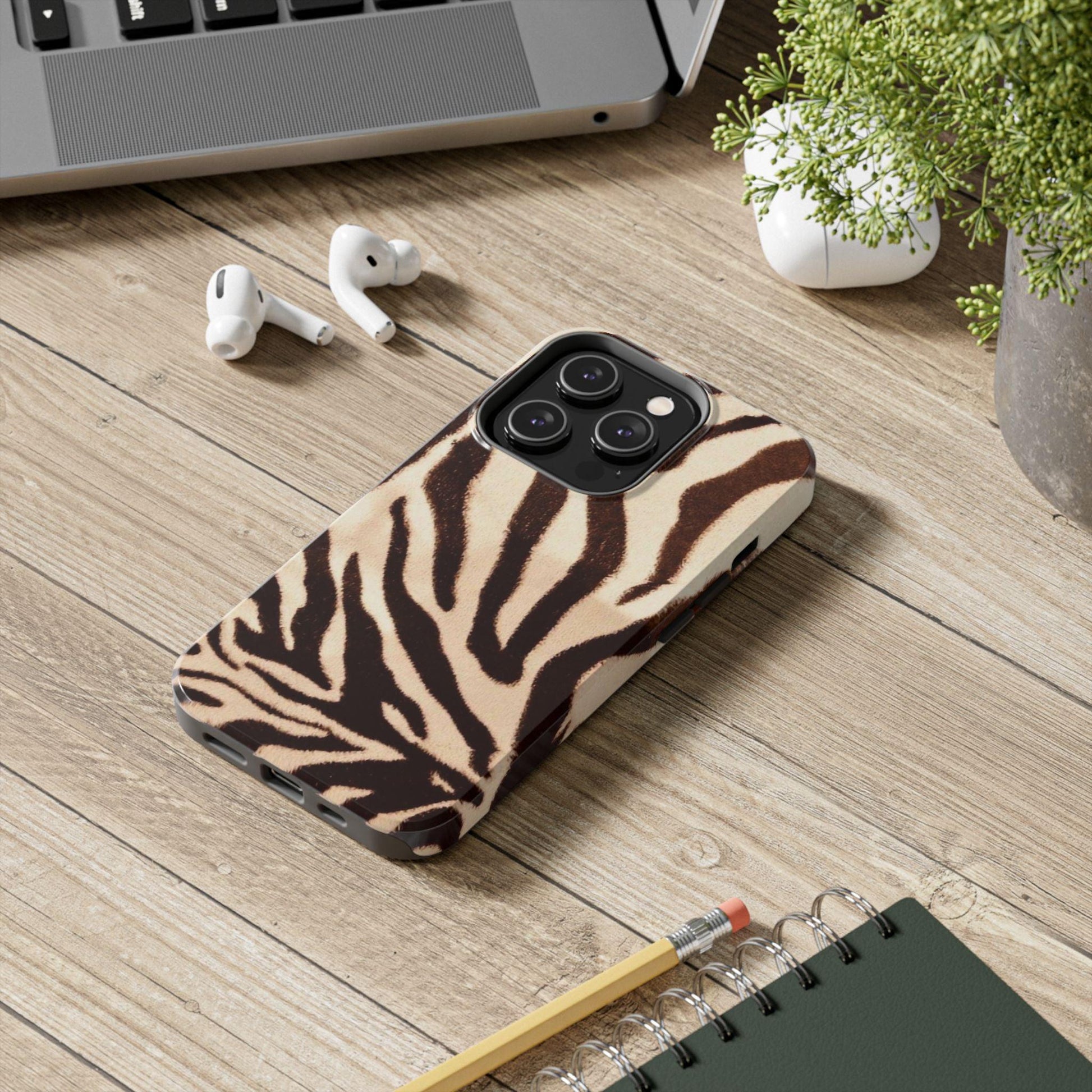 Taupe Twilights Stripe Tough iPhone Cases - SmartHomeGoodies
