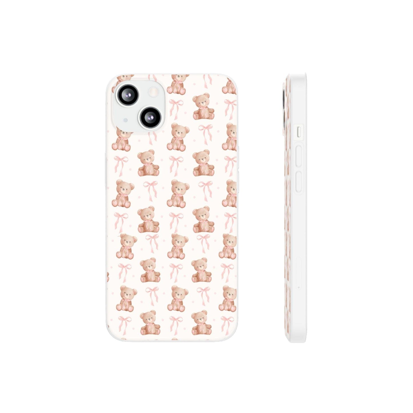 Teddy Bear and Bows Cute Phone Cover - Flexi iPhone Cases - SmartHomeGoodies