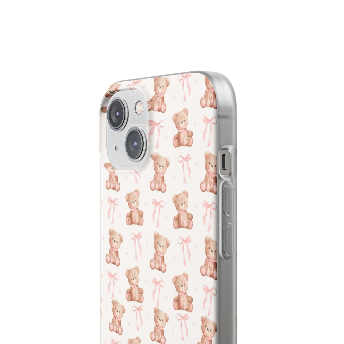 Teddy Bear and Bows Cute Phone Cover - Flexi iPhone Cases - SmartHomeGoodies