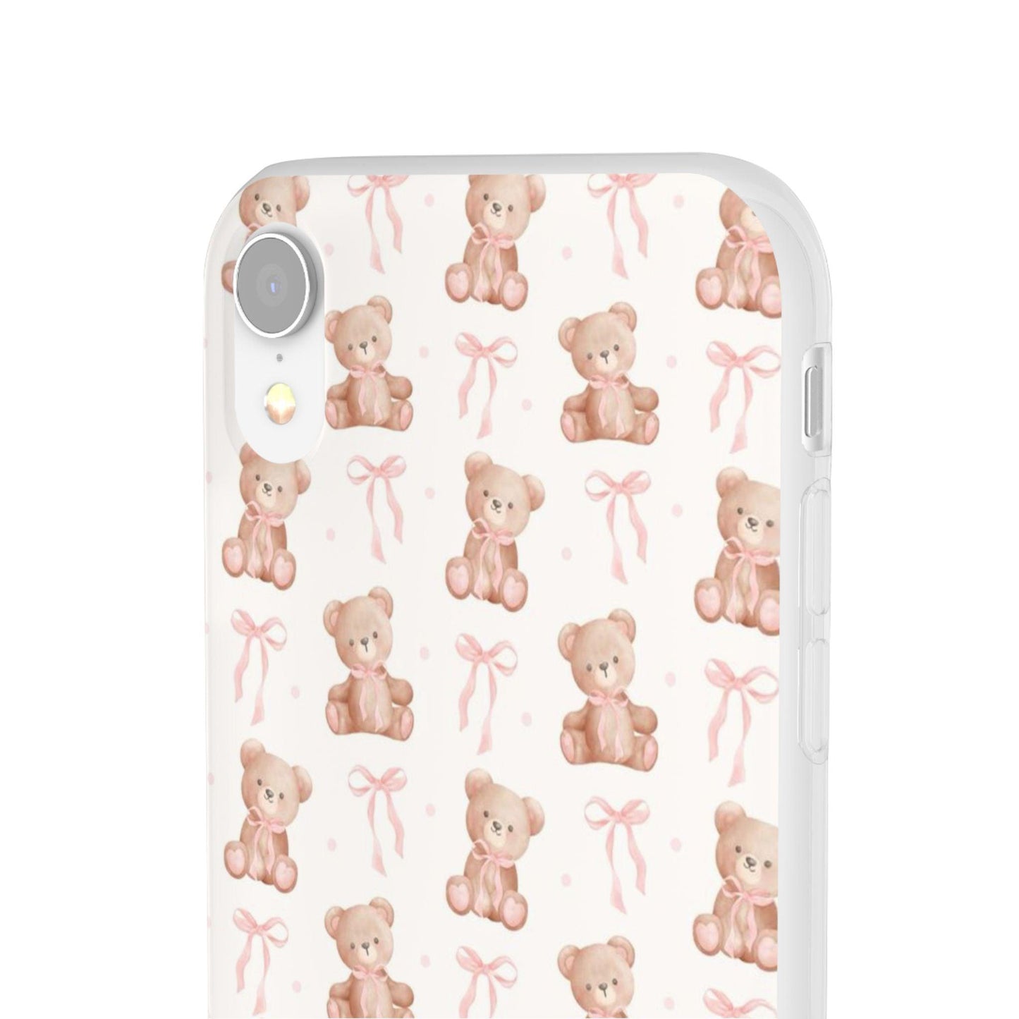 Teddy Bear and Bows Cute Phone Cover - Flexi iPhone Cases - SmartHomeGoodies