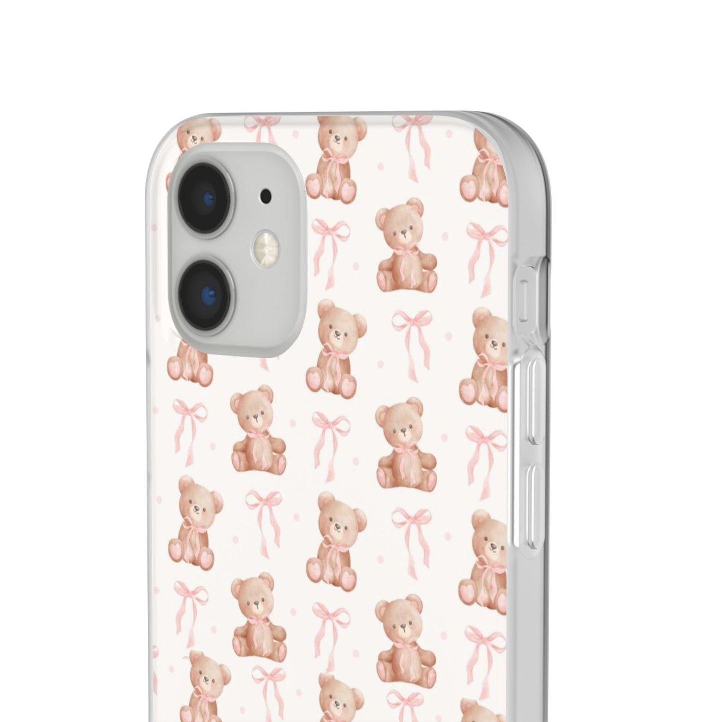 Teddy Bear and Bows Cute Phone Cover - Flexi iPhone Cases - SmartHomeGoodies
