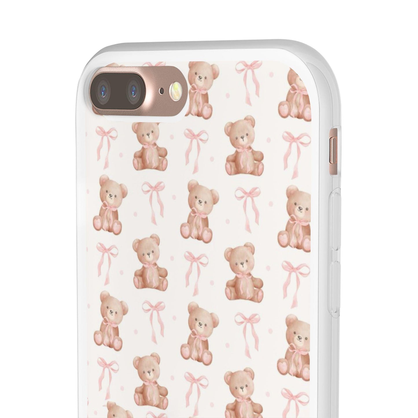 Teddy Bear and Bows Cute Phone Cover - Flexi iPhone Cases - SmartHomeGoodies