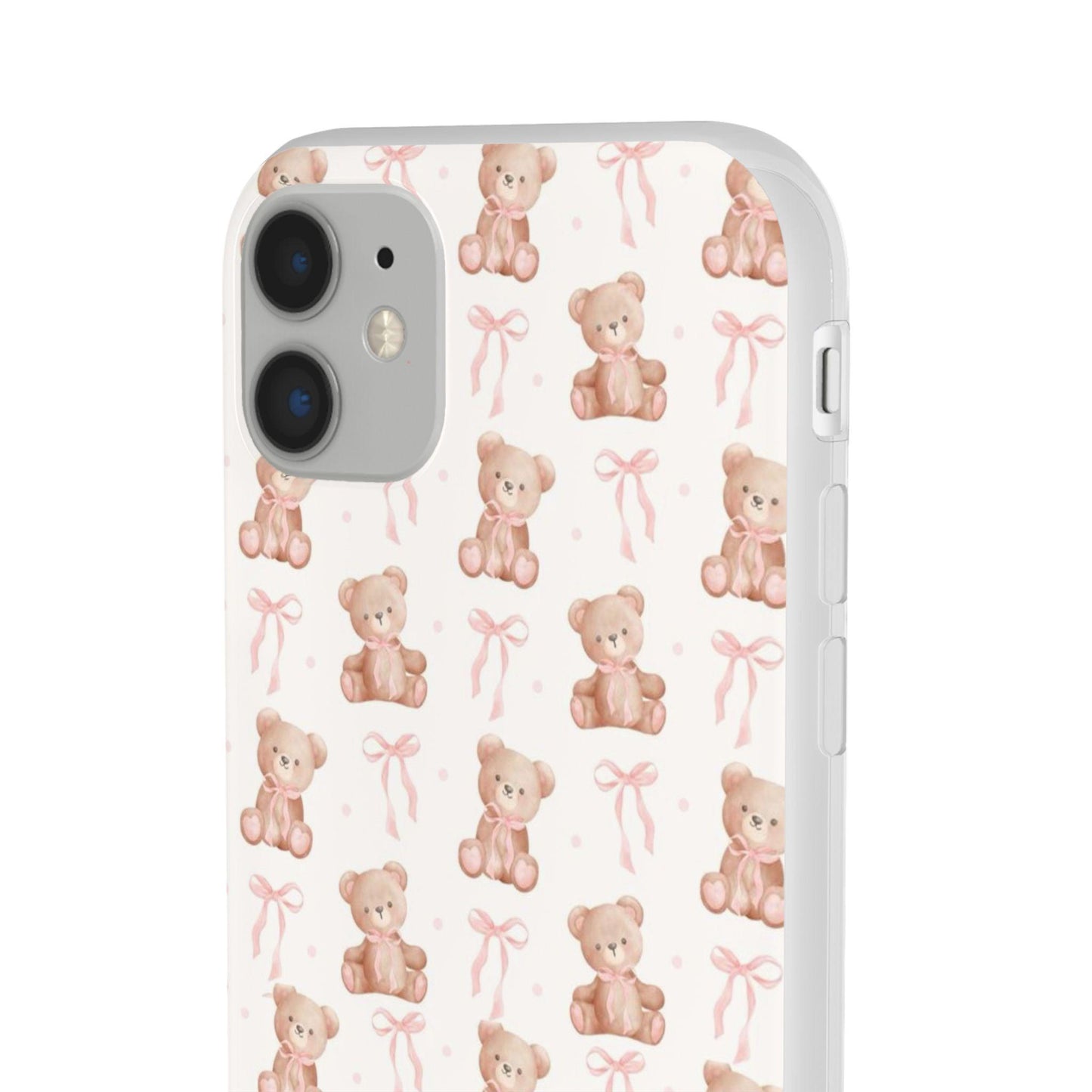 Teddy Bear and Bows Cute Phone Cover - Flexi iPhone Cases - SmartHomeGoodies