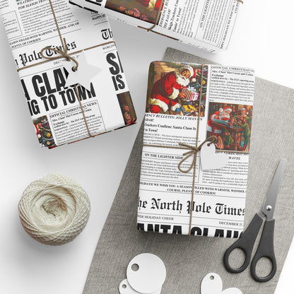 The North Pole Times Newspaper Gift Wrapping Paper - SmartHomeGoodies