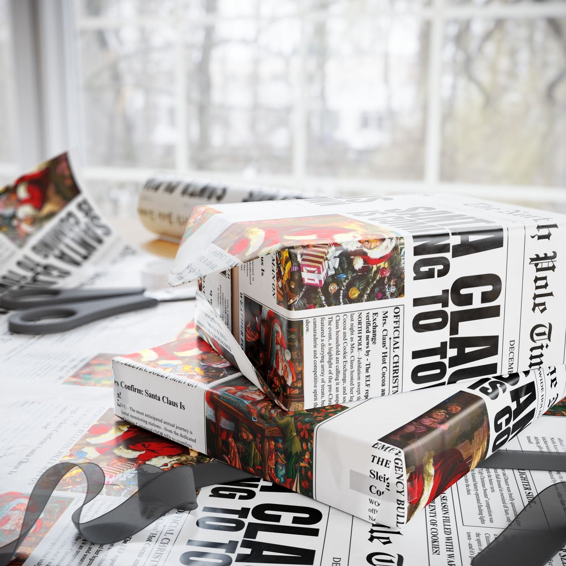 The North Pole Times Newspaper Gift Wrapping Paper - SmartHomeGoodies