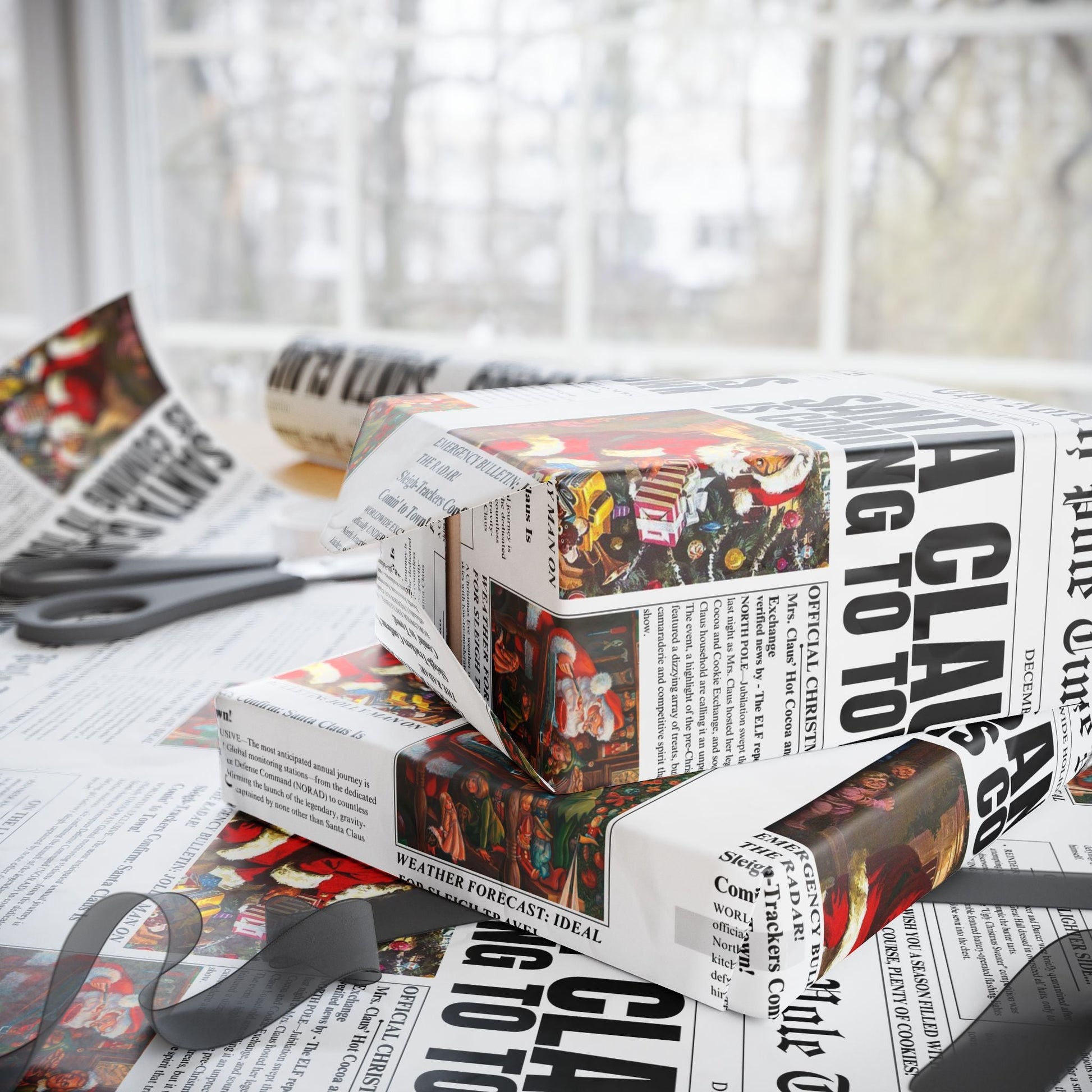 The North Pole Times Newspaper Gift Wrapping Paper - SmartHomeGoodies