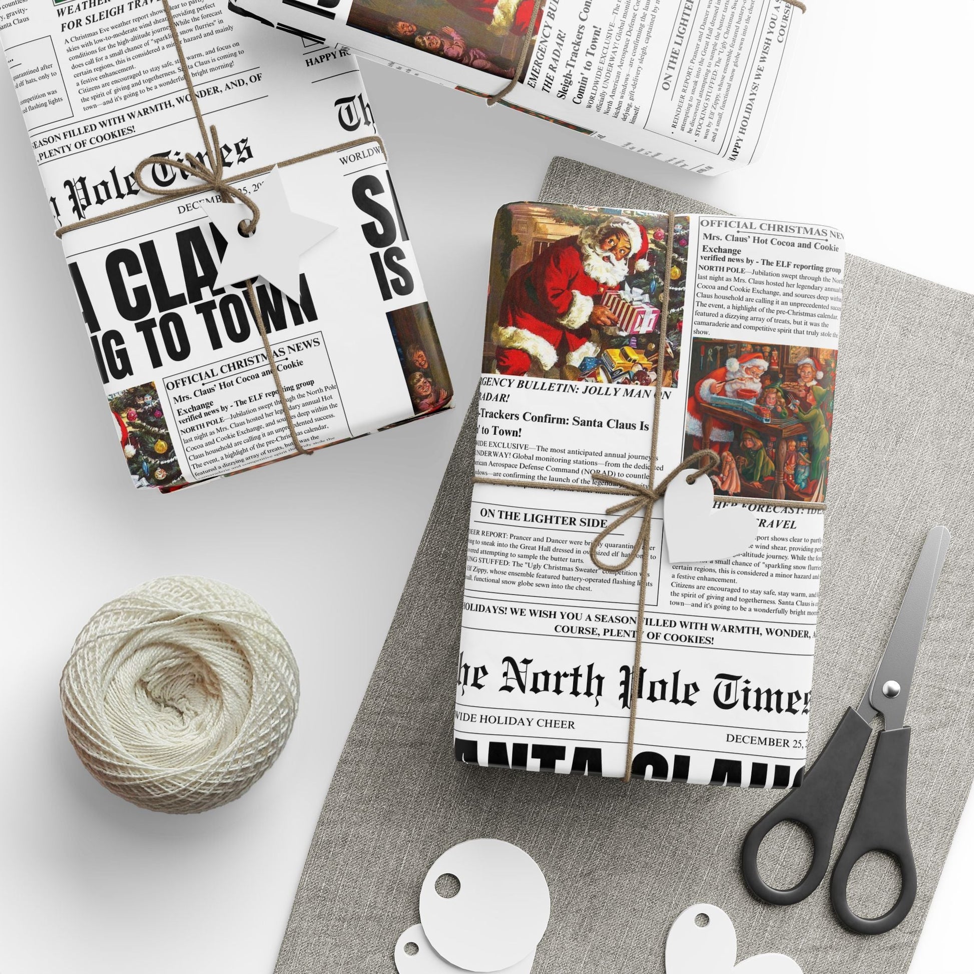 The North Pole Times Newspaper Gift Wrapping Paper - SmartHomeGoodies