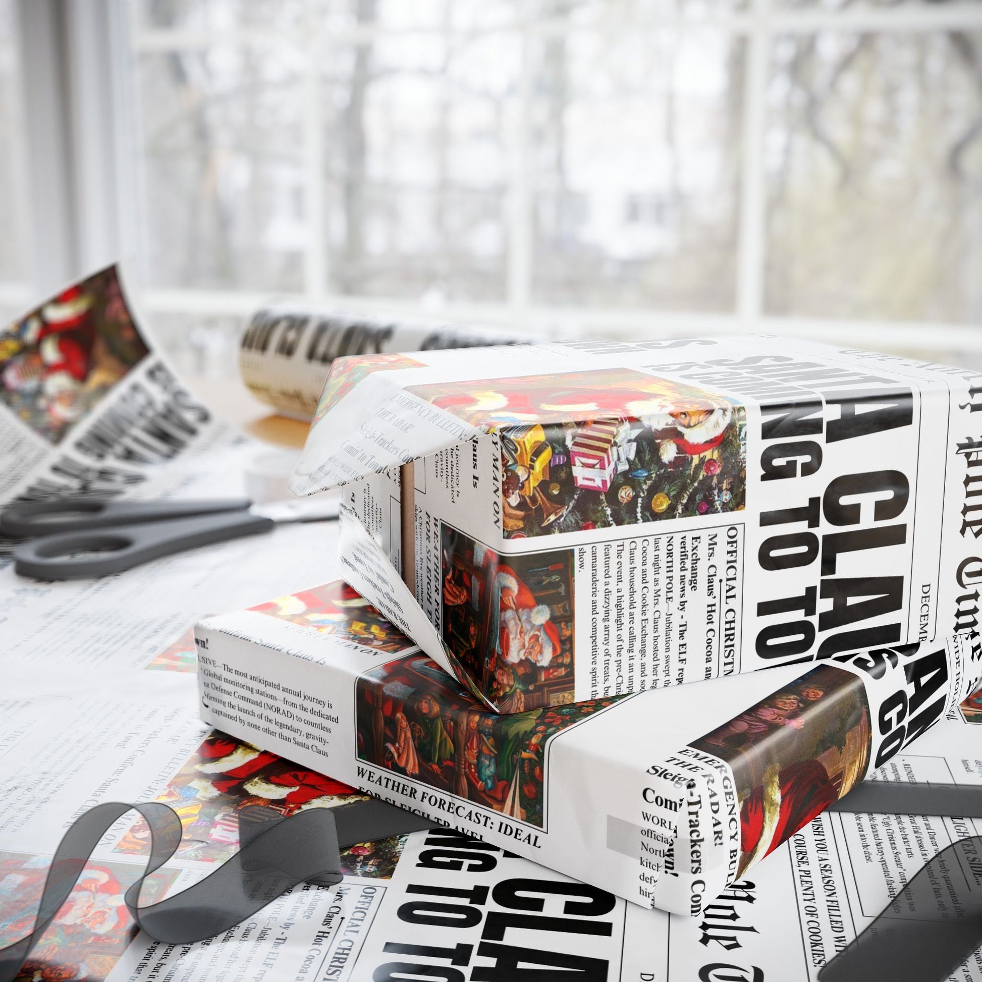 The North Pole Times Newspaper Gift Wrapping Paper - SmartHomeGoodies