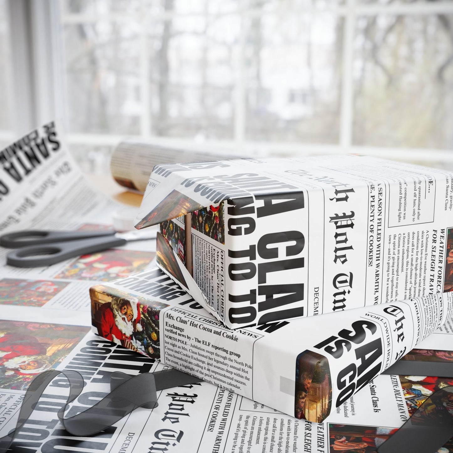 The North Pole Times Newspaper Gift Wrapping Paper - SmartHomeGoodies