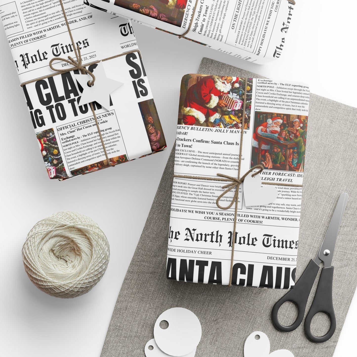 The North Pole Times Newspaper Gift Wrapping Paper - SmartHomeGoodies