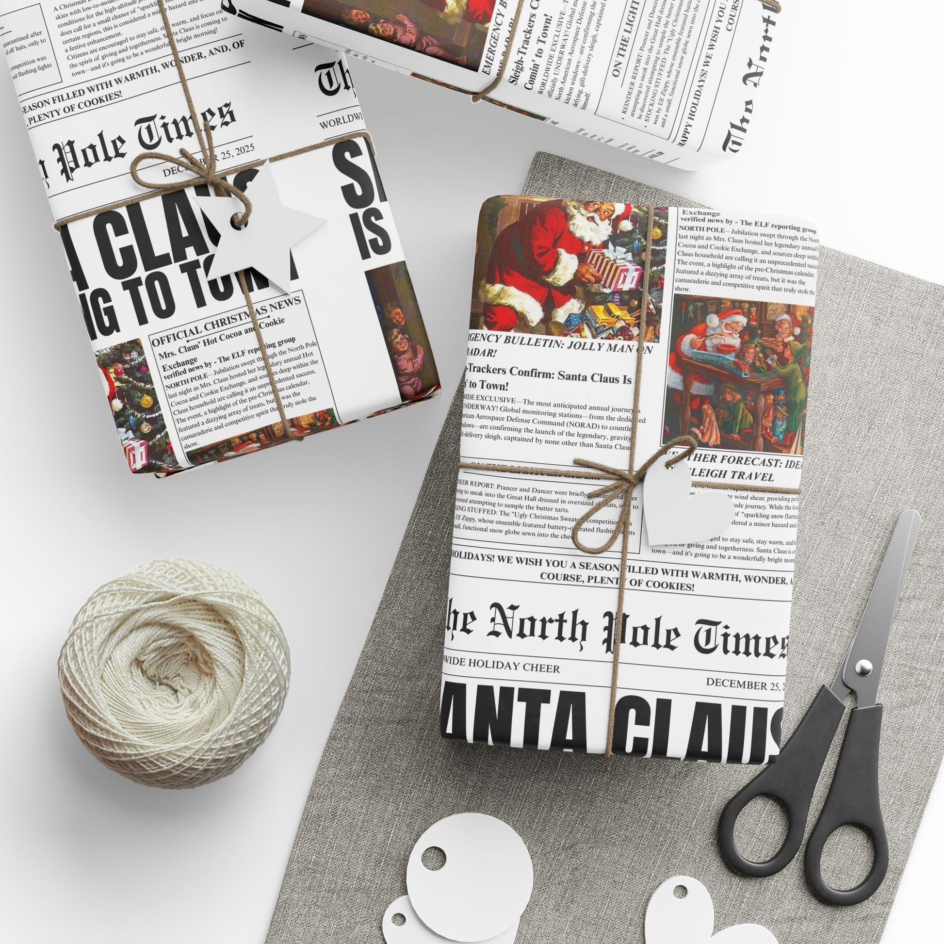 The North Pole Times Newspaper Gift Wrapping Paper - SmartHomeGoodies
