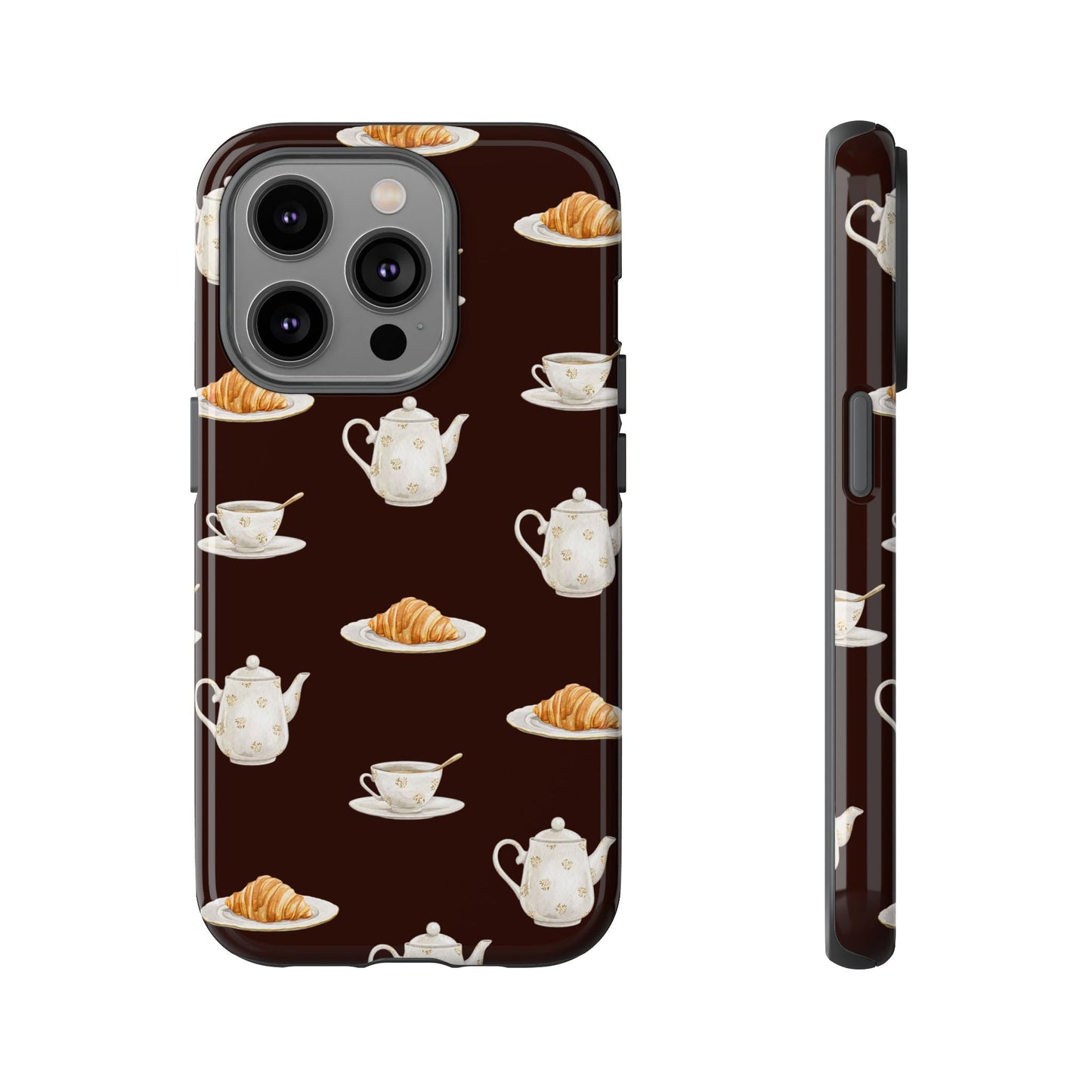 Un café et un croissant Phone Case - SmartHomeGoodies