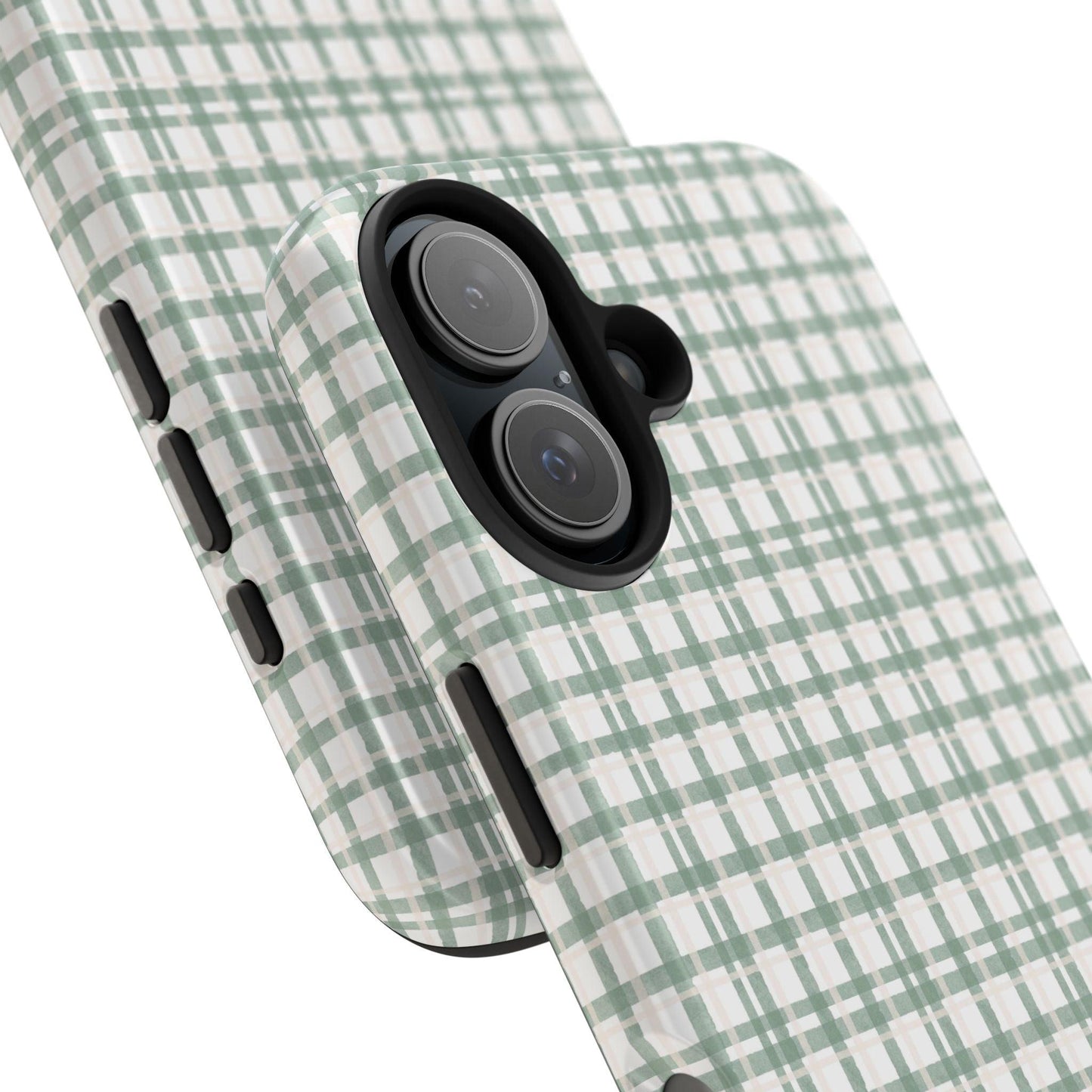 Vintage Sage Gingham Tough iPhone Cases - SmartHomeGoodies