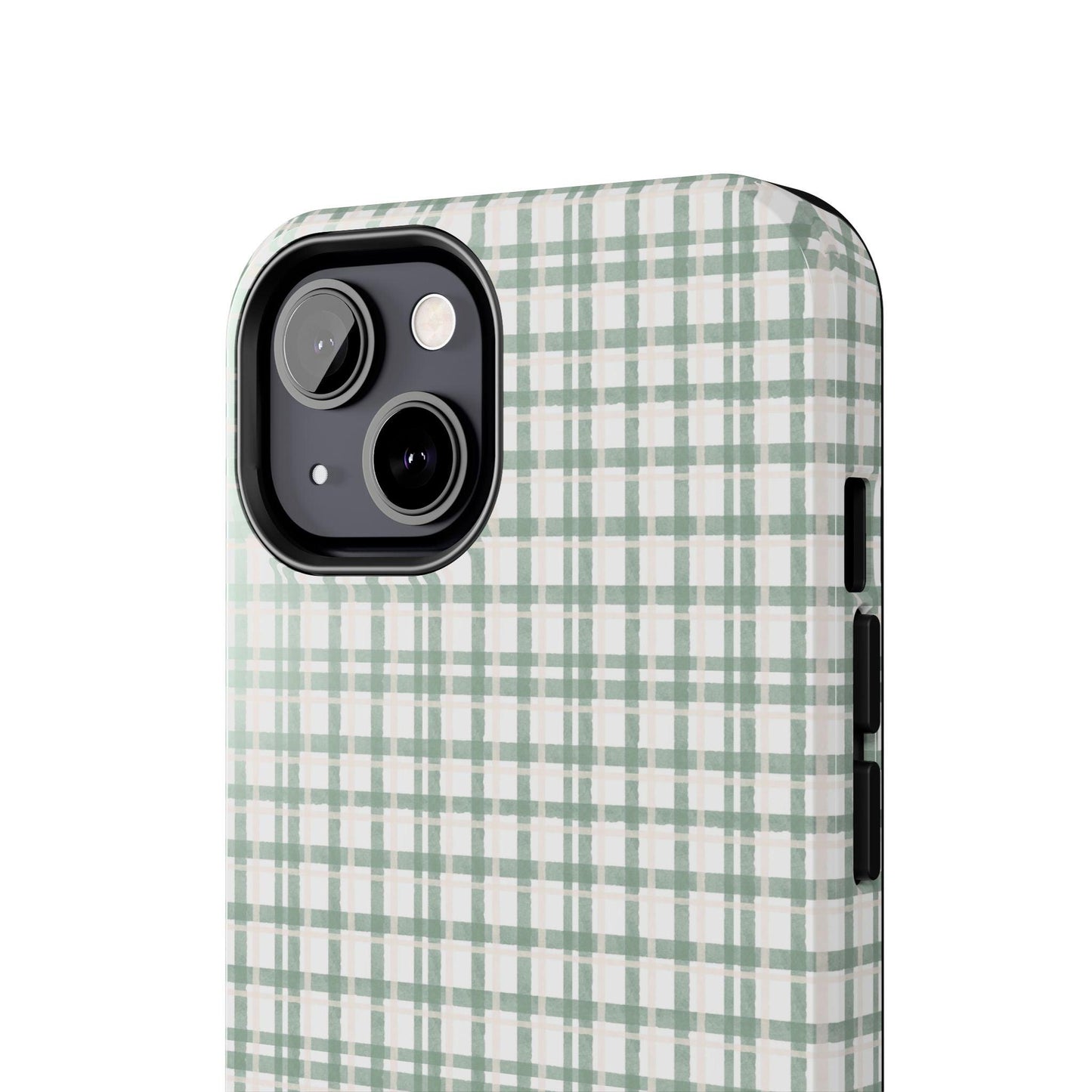 Vintage Sage Gingham Tough iPhone Cases - SmartHomeGoodies