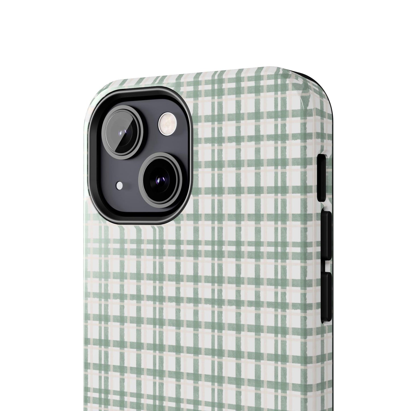 Vintage Sage Gingham Tough iPhone Cases - SmartHomeGoodies