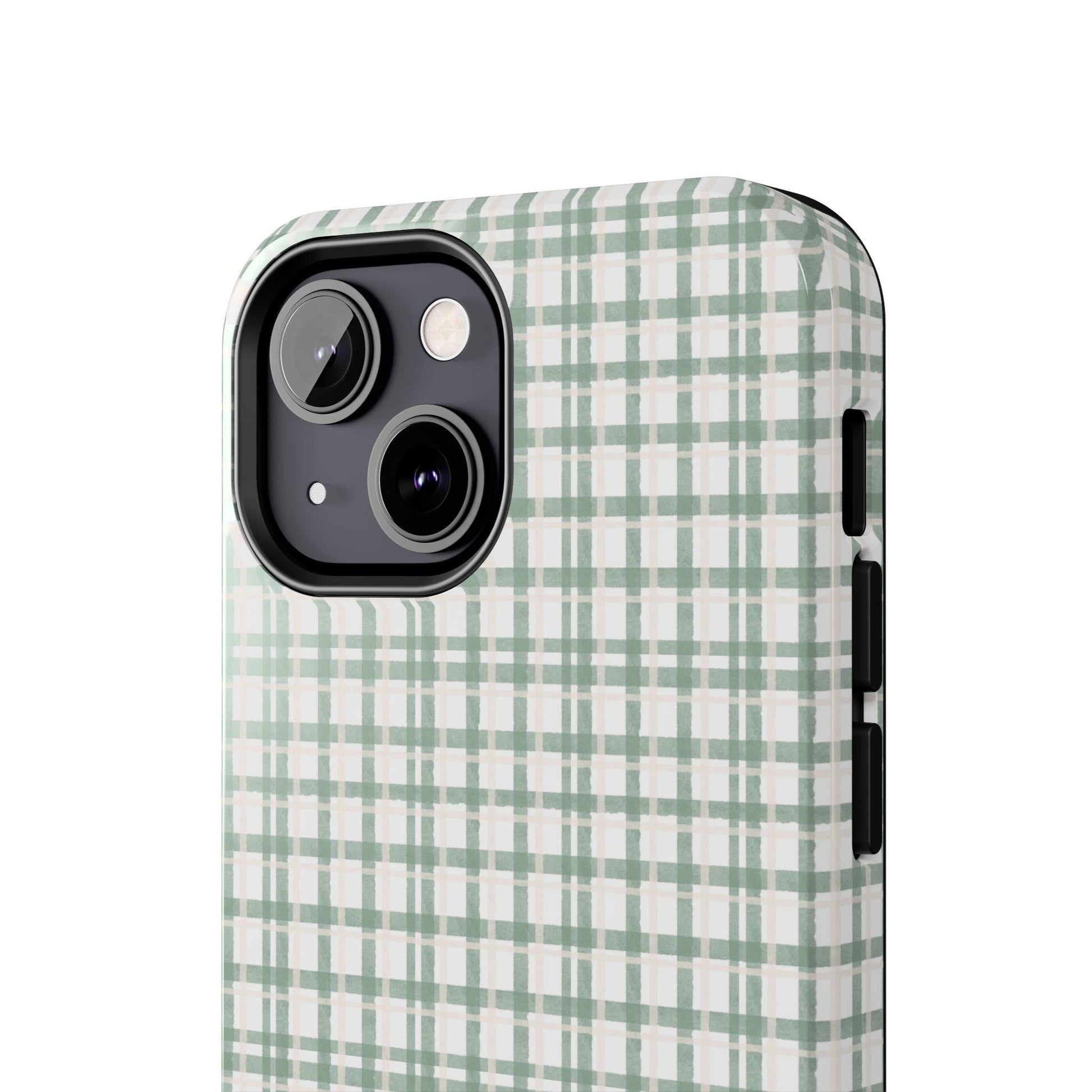 Vintage Sage Gingham Tough iPhone Cases - SmartHomeGoodies