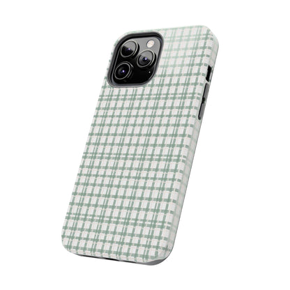 Vintage Sage Gingham Tough iPhone Cases - SmartHomeGoodies