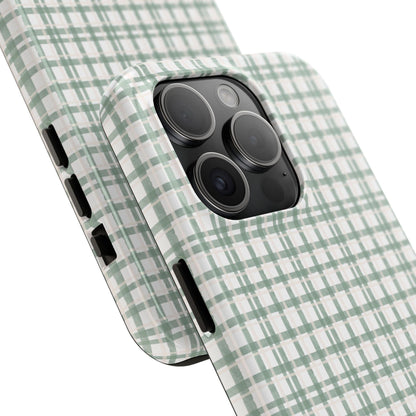 Vintage Sage Gingham Tough iPhone Cases - SmartHomeGoodies