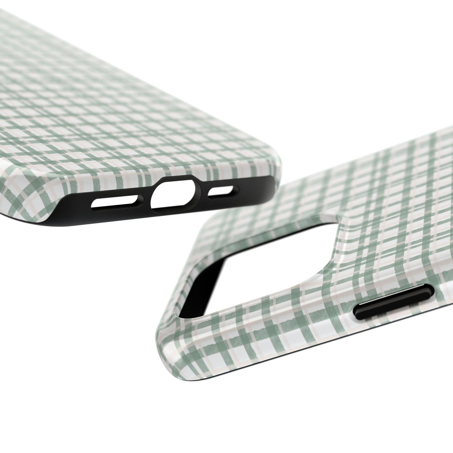 Vintage Sage Gingham Tough iPhone Cases - SmartHomeGoodies