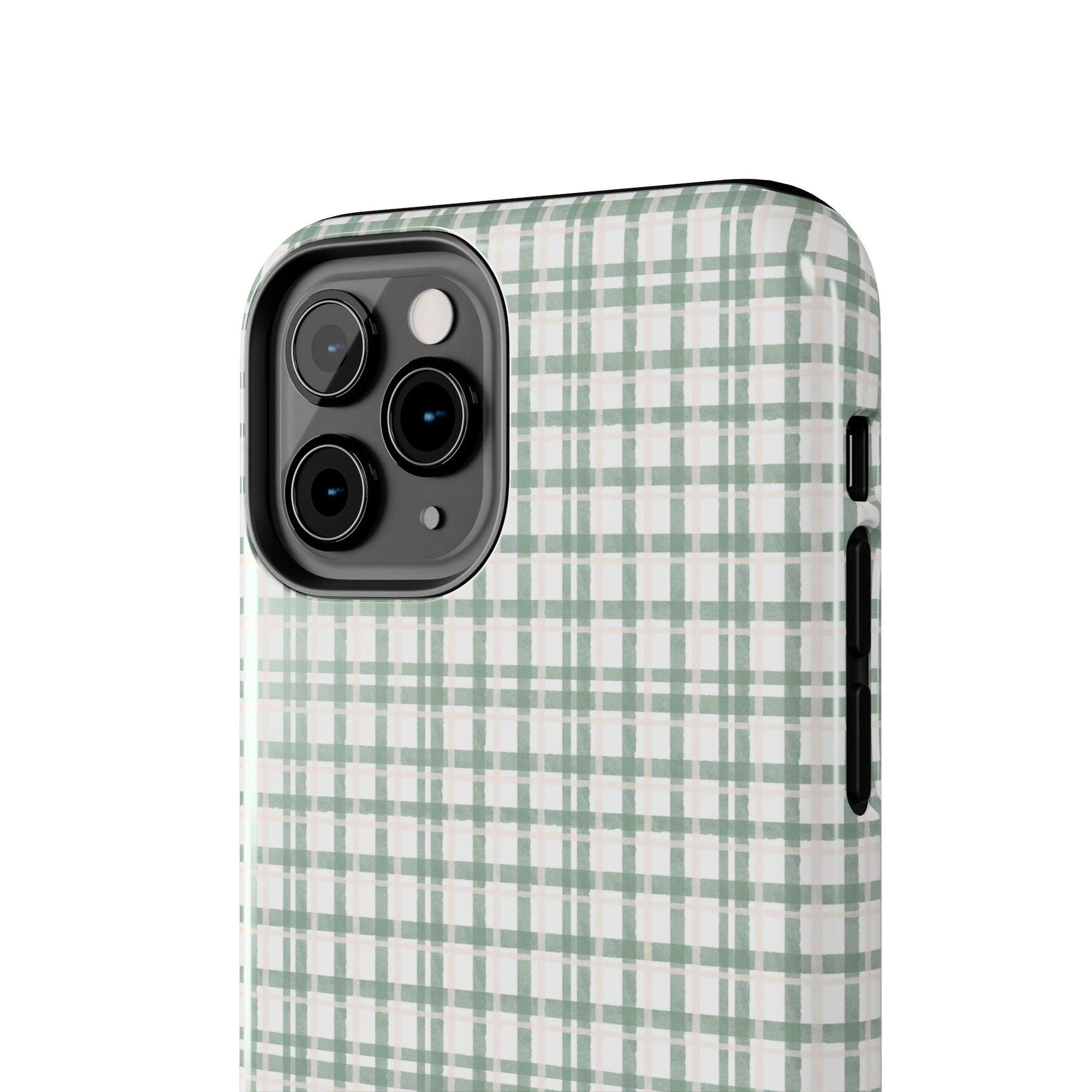 Vintage Sage Gingham Tough iPhone Cases - SmartHomeGoodies