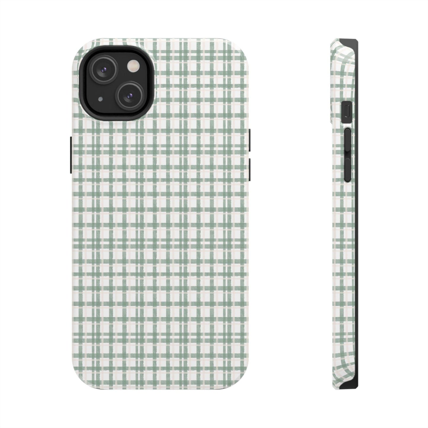 Vintage Sage Gingham Tough iPhone Cases - SmartHomeGoodies