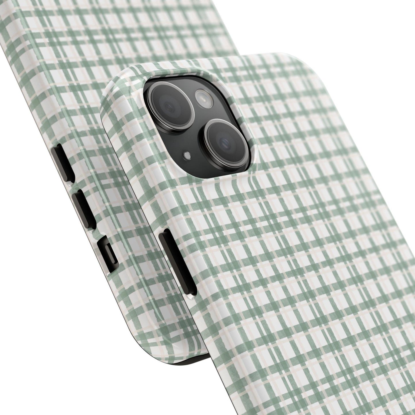 Vintage Sage Gingham Tough iPhone Cases - SmartHomeGoodies