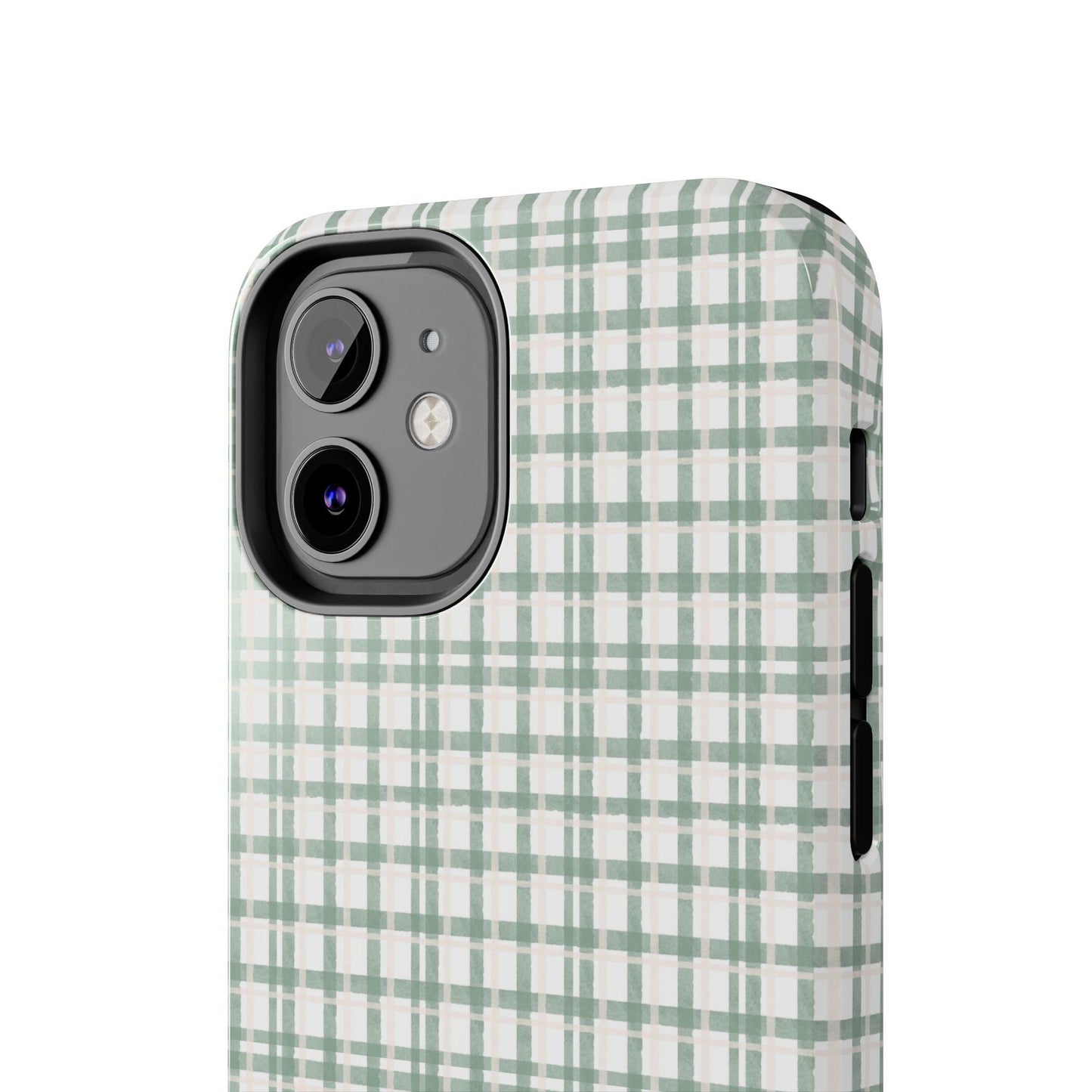 Vintage Sage Gingham Tough iPhone Cases - SmartHomeGoodies