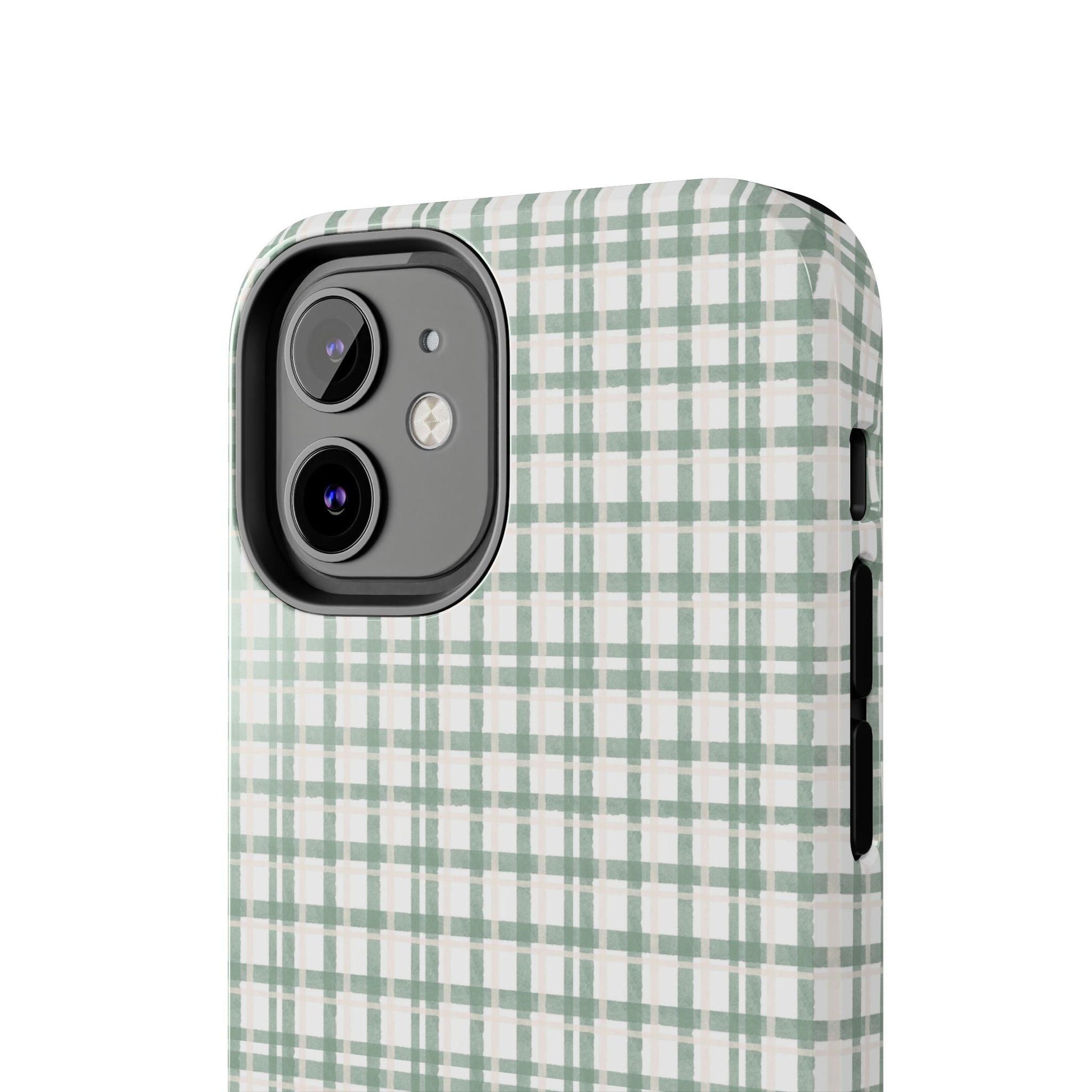Vintage Sage Gingham Tough iPhone Cases - SmartHomeGoodies