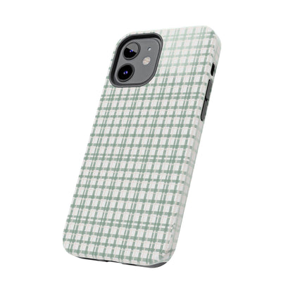 Vintage Sage Gingham Tough iPhone Cases - SmartHomeGoodies