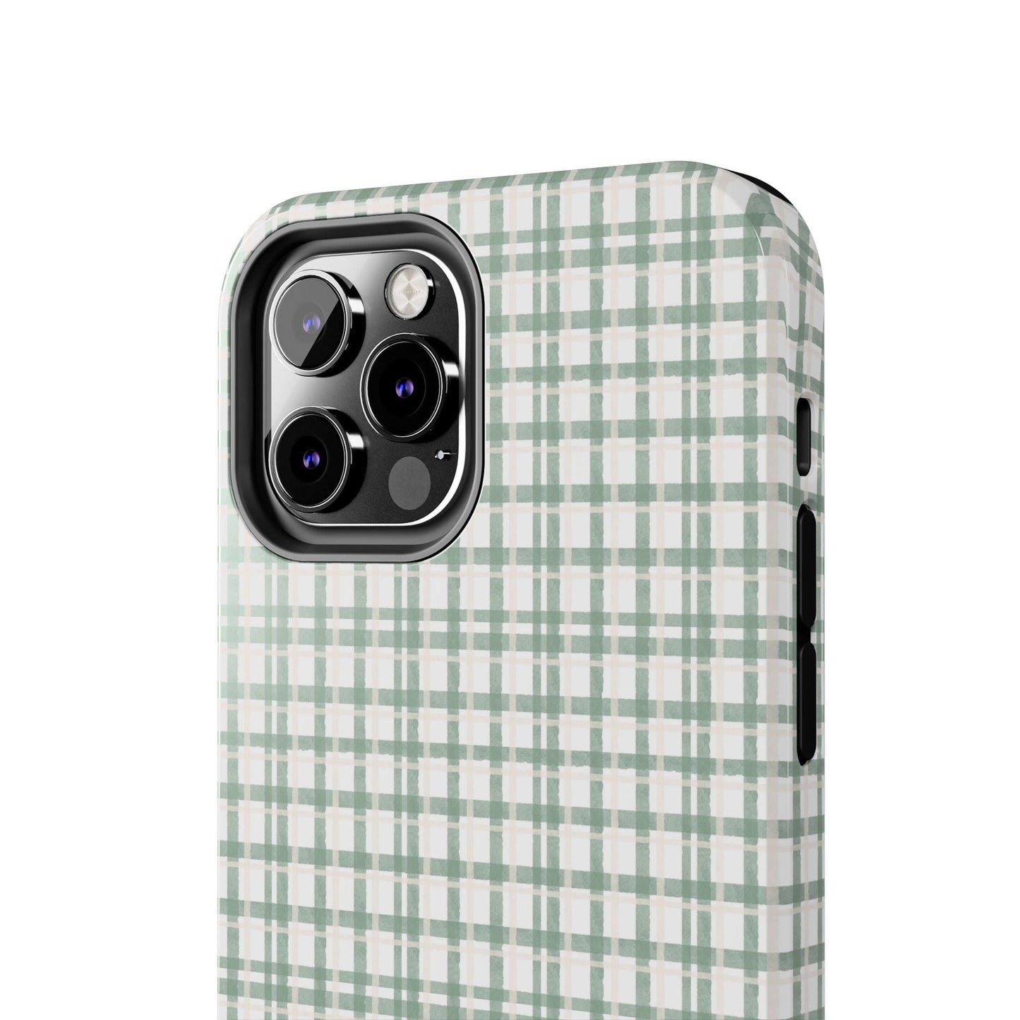 Vintage Sage Gingham Tough iPhone Cases - SmartHomeGoodies