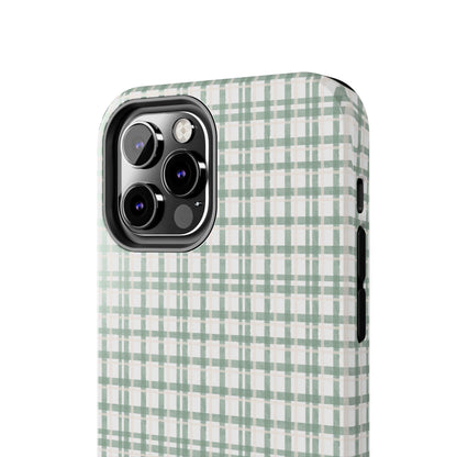 Vintage Sage Gingham Tough iPhone Cases - SmartHomeGoodies