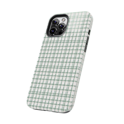 Vintage Sage Gingham Tough iPhone Cases - SmartHomeGoodies