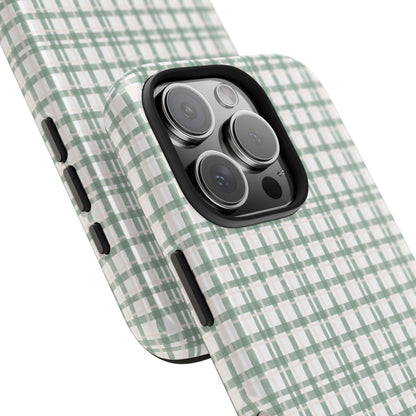 Vintage Sage Gingham Tough iPhone Cases - SmartHomeGoodies