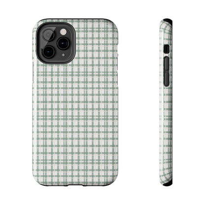 Vintage Sage Gingham Tough iPhone Cases - SmartHomeGoodies